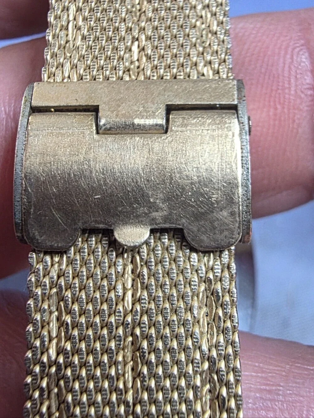 Benrus Gold Mesh Bracelet Watch - Gold Dial